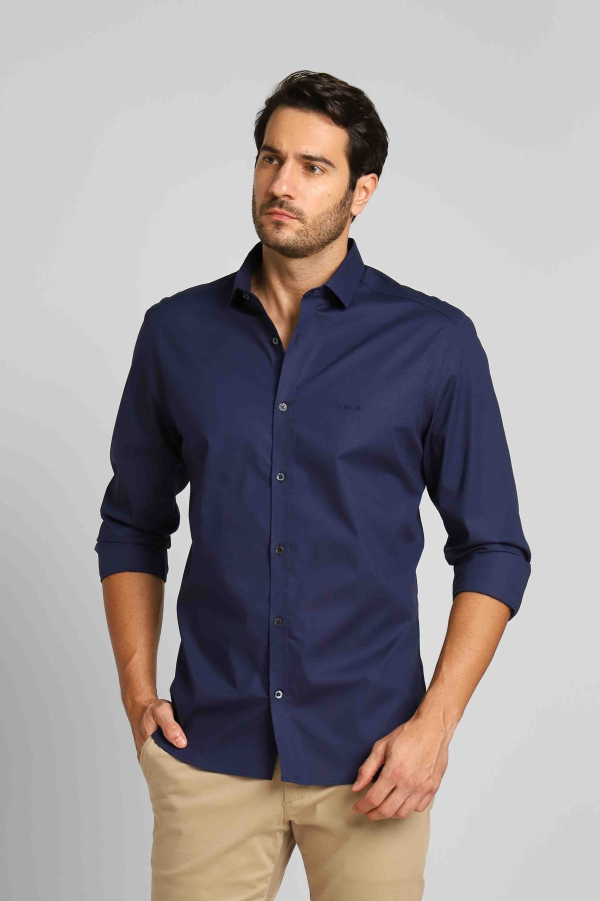 Camisa John John Ml Straight Marinho - Henri Store