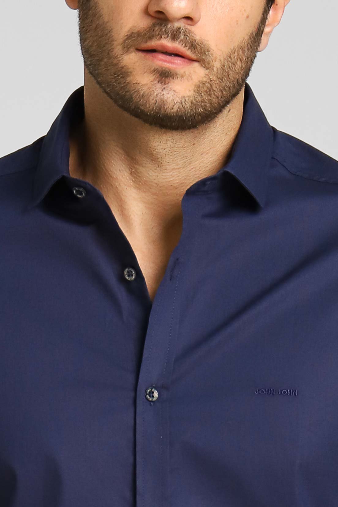 Camisa John John Ml Straight Marinho - Henri Store