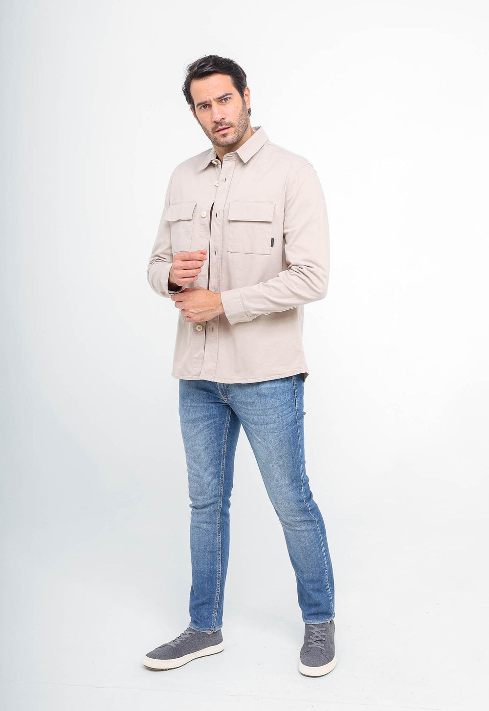 Camisa Overshirt Calvin Klein Manga Longa Slim Fit - Henri Store