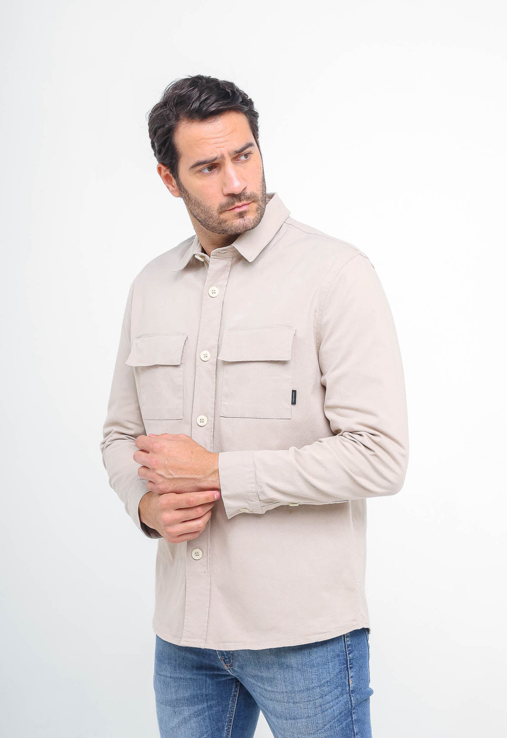 Camisa Overshirt Calvin Klein Manga Longa Slim Fit - Henri Store