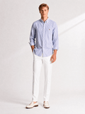 Camisa Ralph Lauren Custom Fit Azul Listrada Poney Vinho - Henri Store