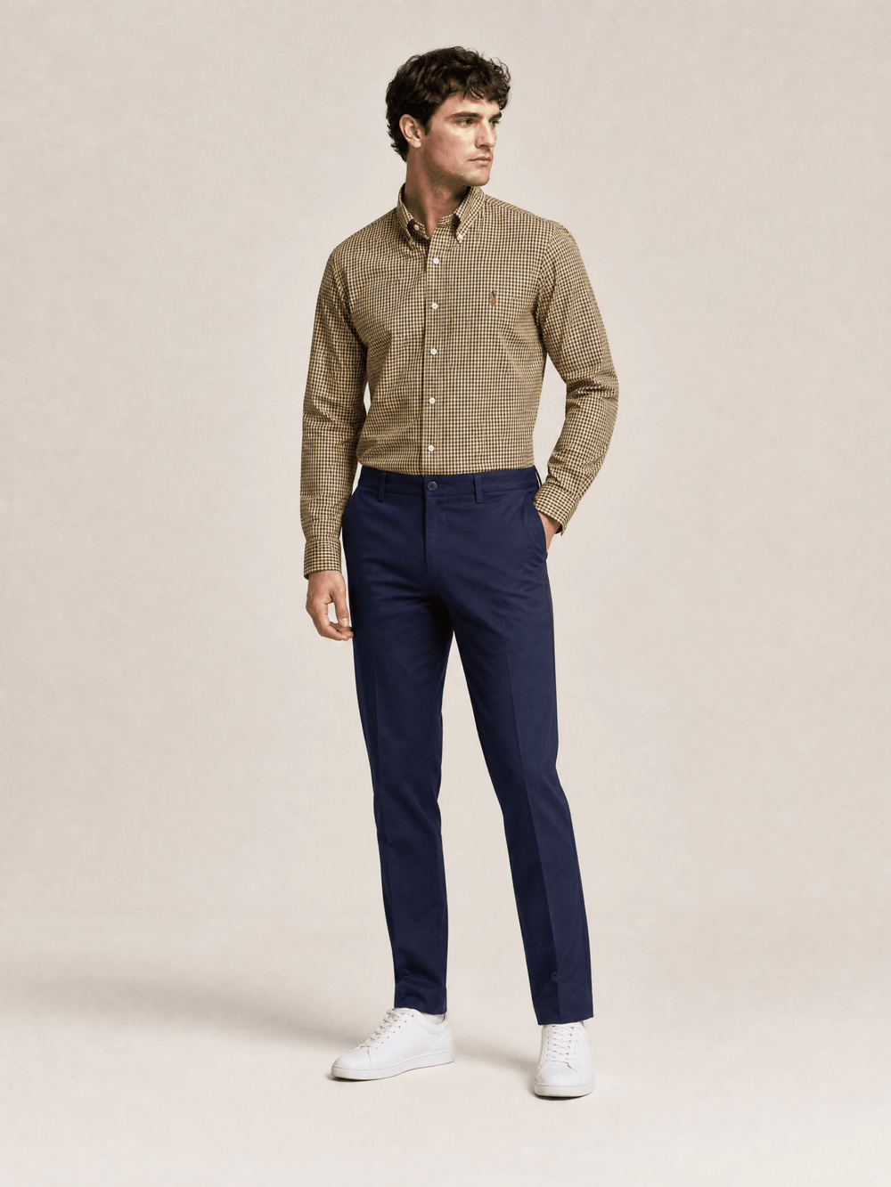 Camisa Ralph Lauren Custom Fit Xadrez Mostarda Ponei Colorido - Henri Store