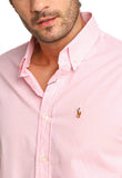 Camisa RL Manga Curta Custom Fit Rosa Xadrez Ponei Colorido
