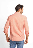 Camisa RL Xadrez Laranja Manga Longa Poney Azul