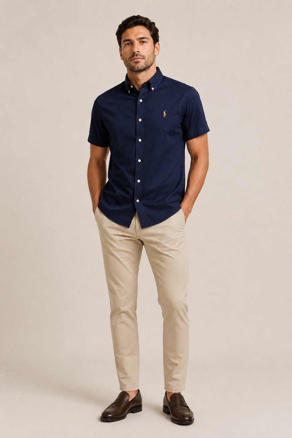 Camisa RL Custom Fit Manga Curta Poney Colorido - Henri Store
