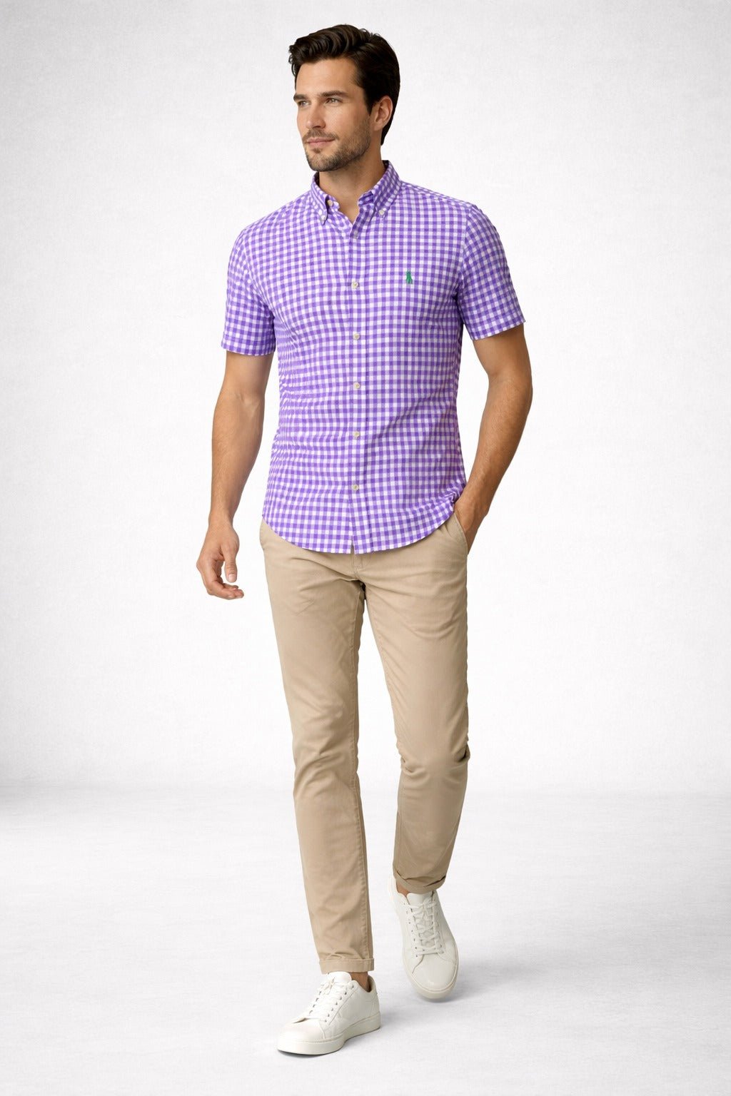 Camisa RL Custom Fit Manga Curta Xadrez - Henri Store