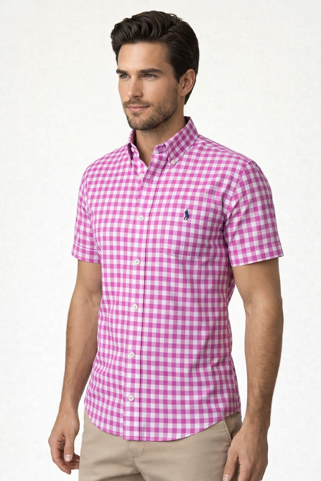 Camisa RL Custom Fit Manga Curta Xadrez - Henri Store