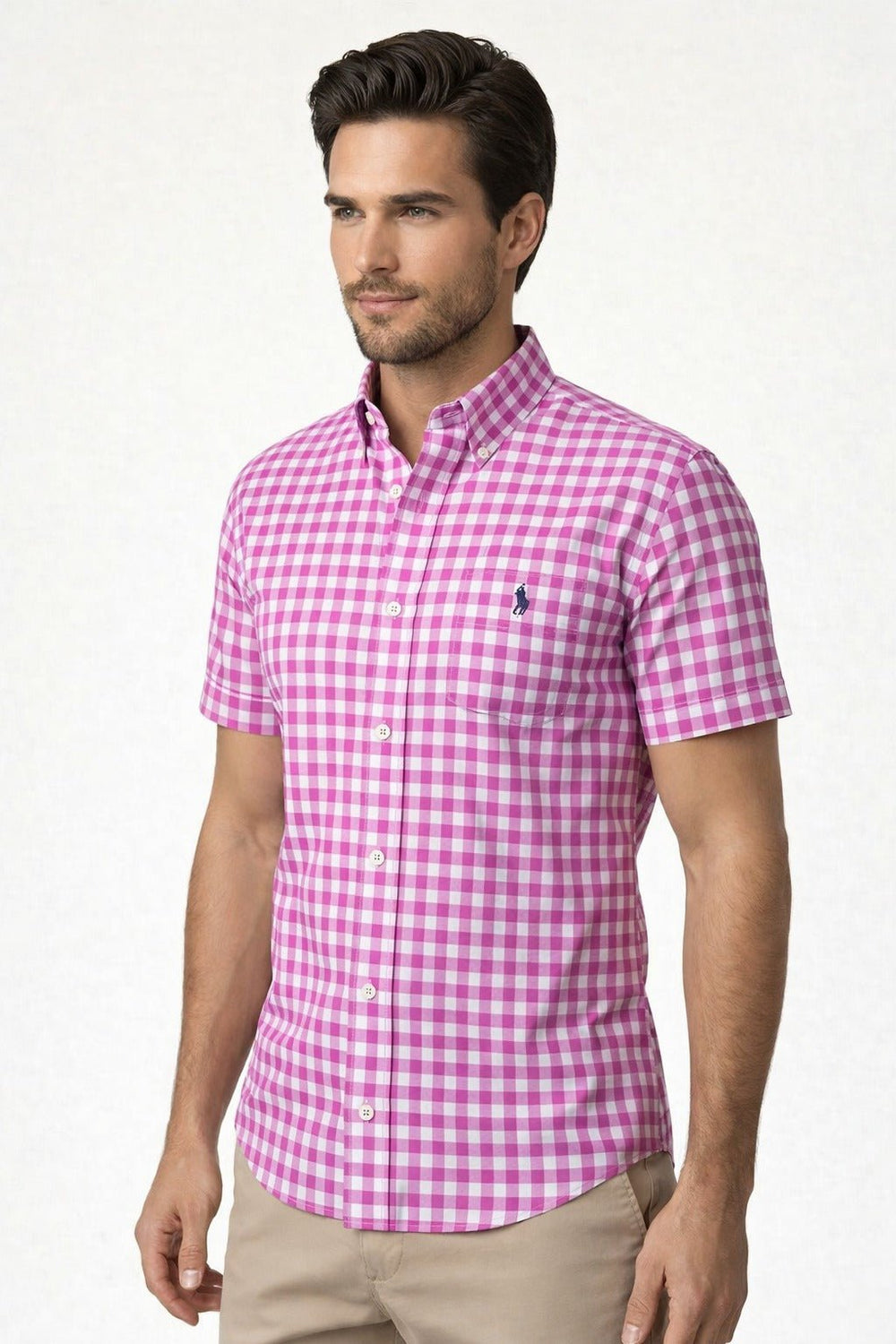 Camisa RL Custom Fit Manga Curta Xadrez - Henri Store