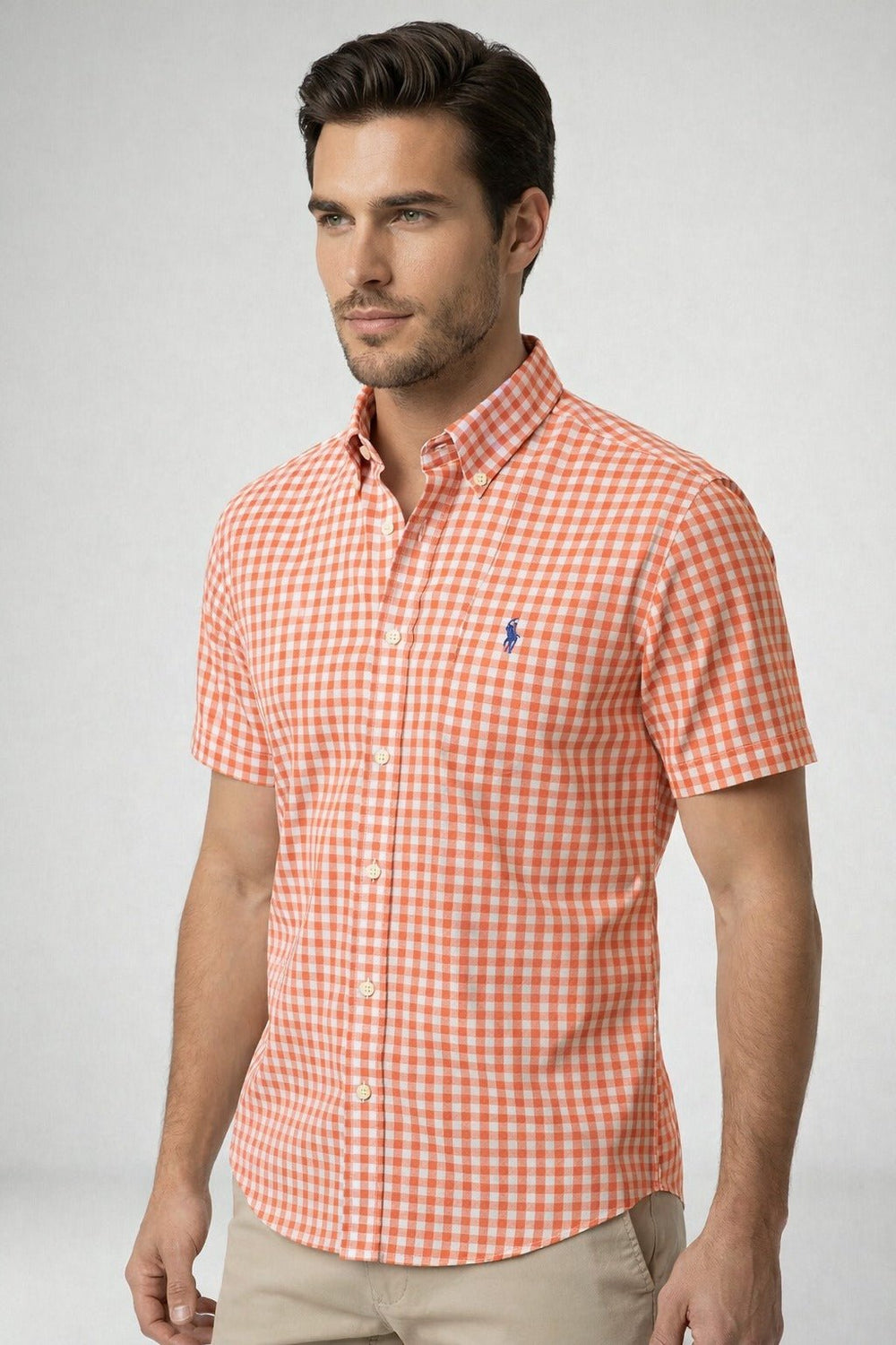 Camisa RL Custom Fit Manga Curta Xadrez - Henri Store