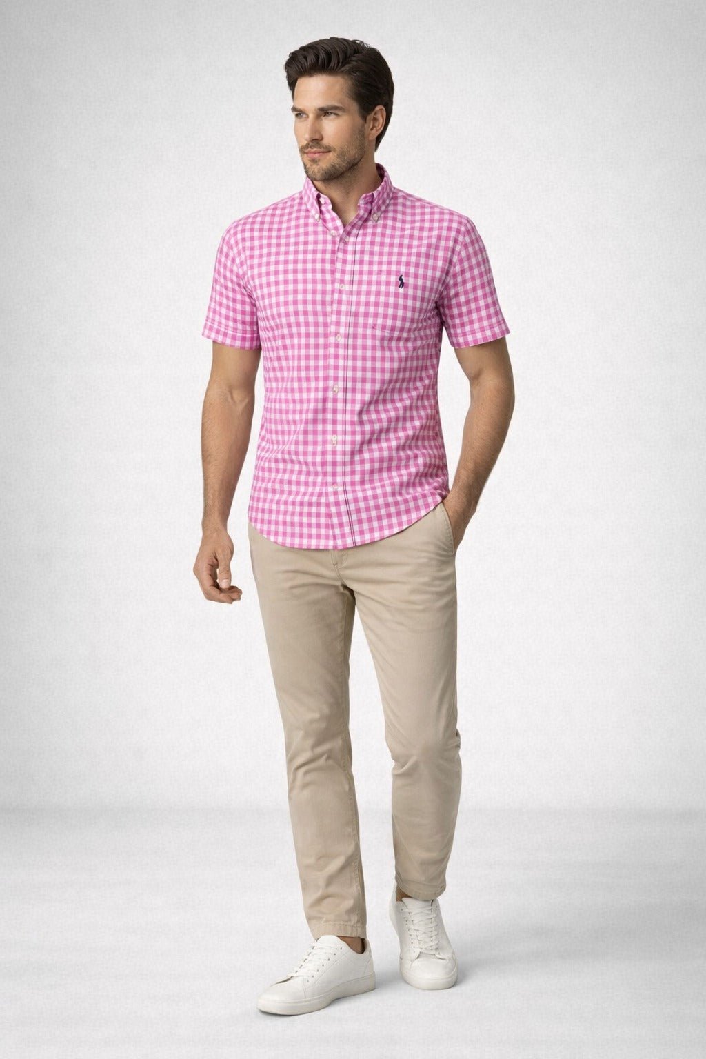 Camisa RL Custom Fit Manga Curta Xadrez - Henri Store