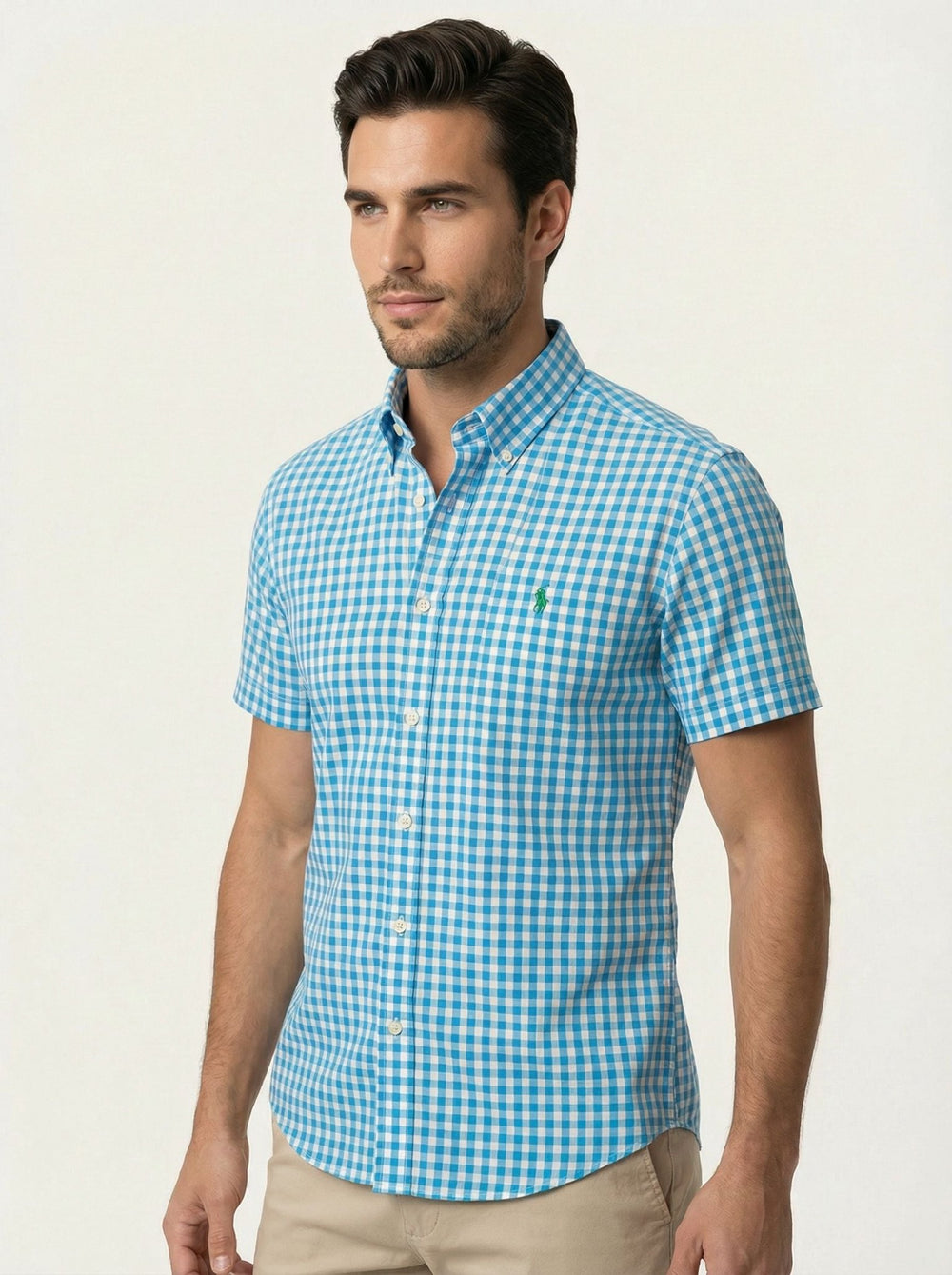 Camisa RL Custom Fit Manga Curta Xadrez - Henri Store