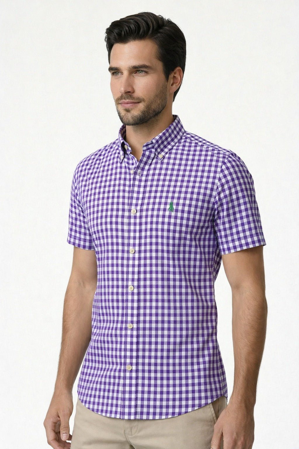Camisa RL Custom Fit Manga Curta Xadrez - Henri Store