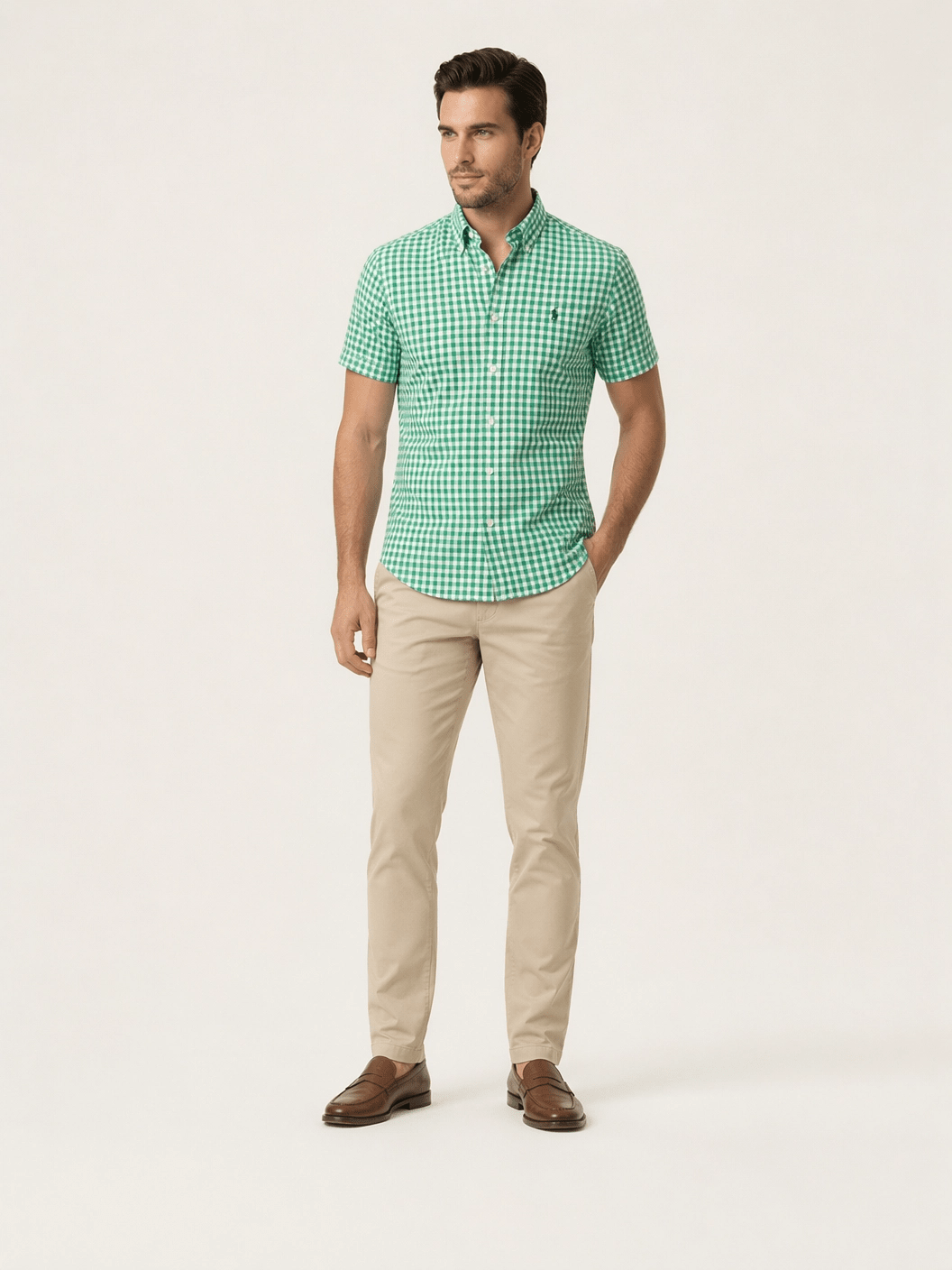 Camisa RL Custom Fit Manga Curta Xadrez - Henri Store