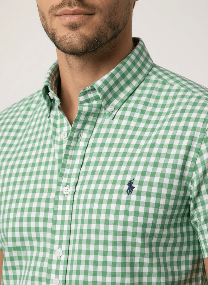Camisa RL Custom Fit Manga Curta Xadrez - Henri Store