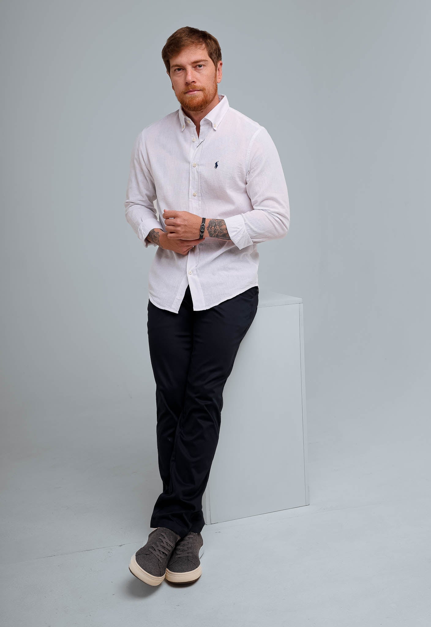 Camisa RL Linho Manga Longa Custom Fit - Henri Store