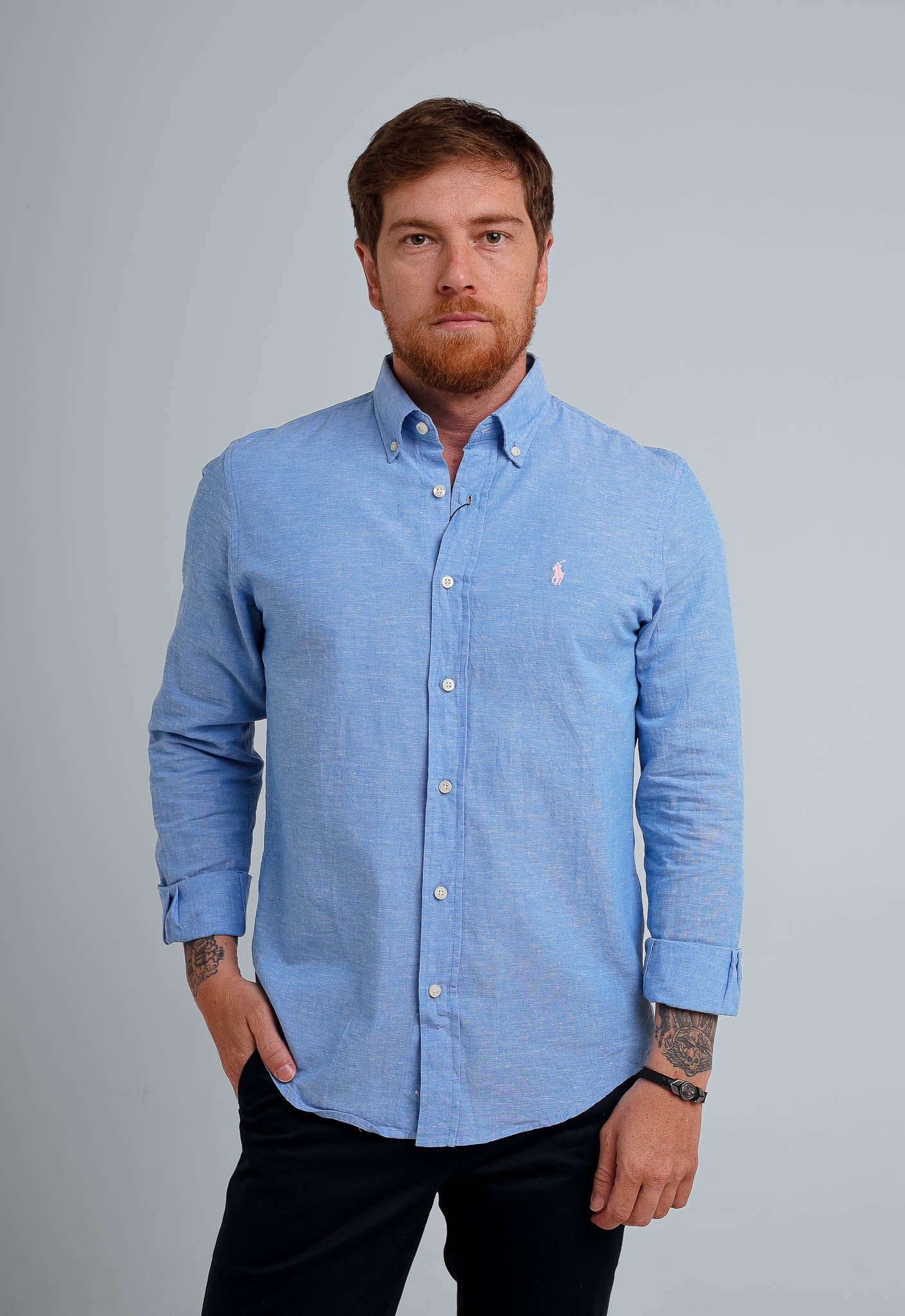 Camisa RL Linho Manga Longa Custom Fit - Henri Store