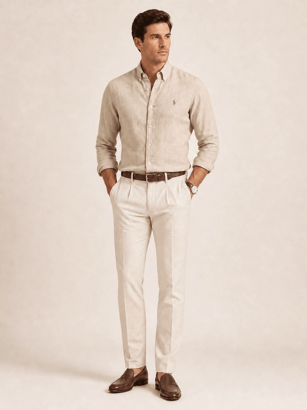 Camisa RL Linho Manga Longa Custom Fit - Henri Store