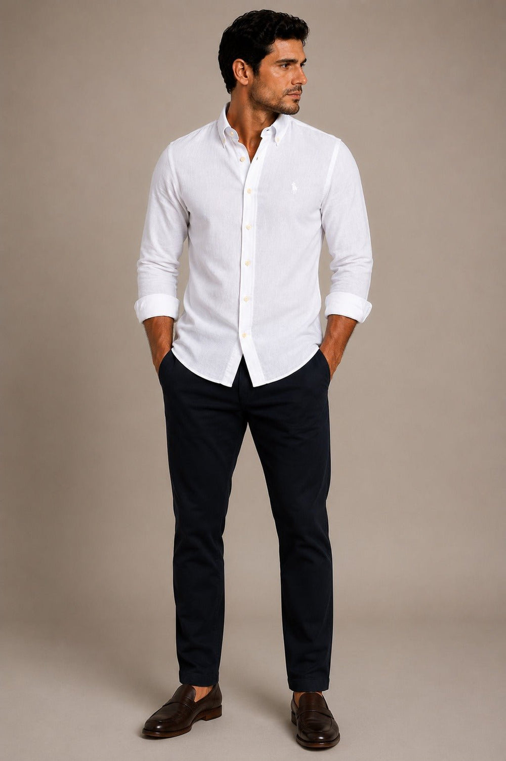 Camisa RL Linho Manga Longa Custom Fit - Henri Store