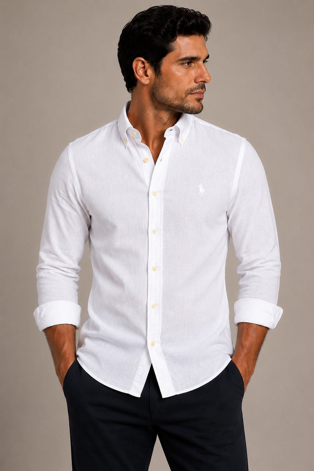 Camisa RL Linho Manga Longa Custom Fit - Henri Store