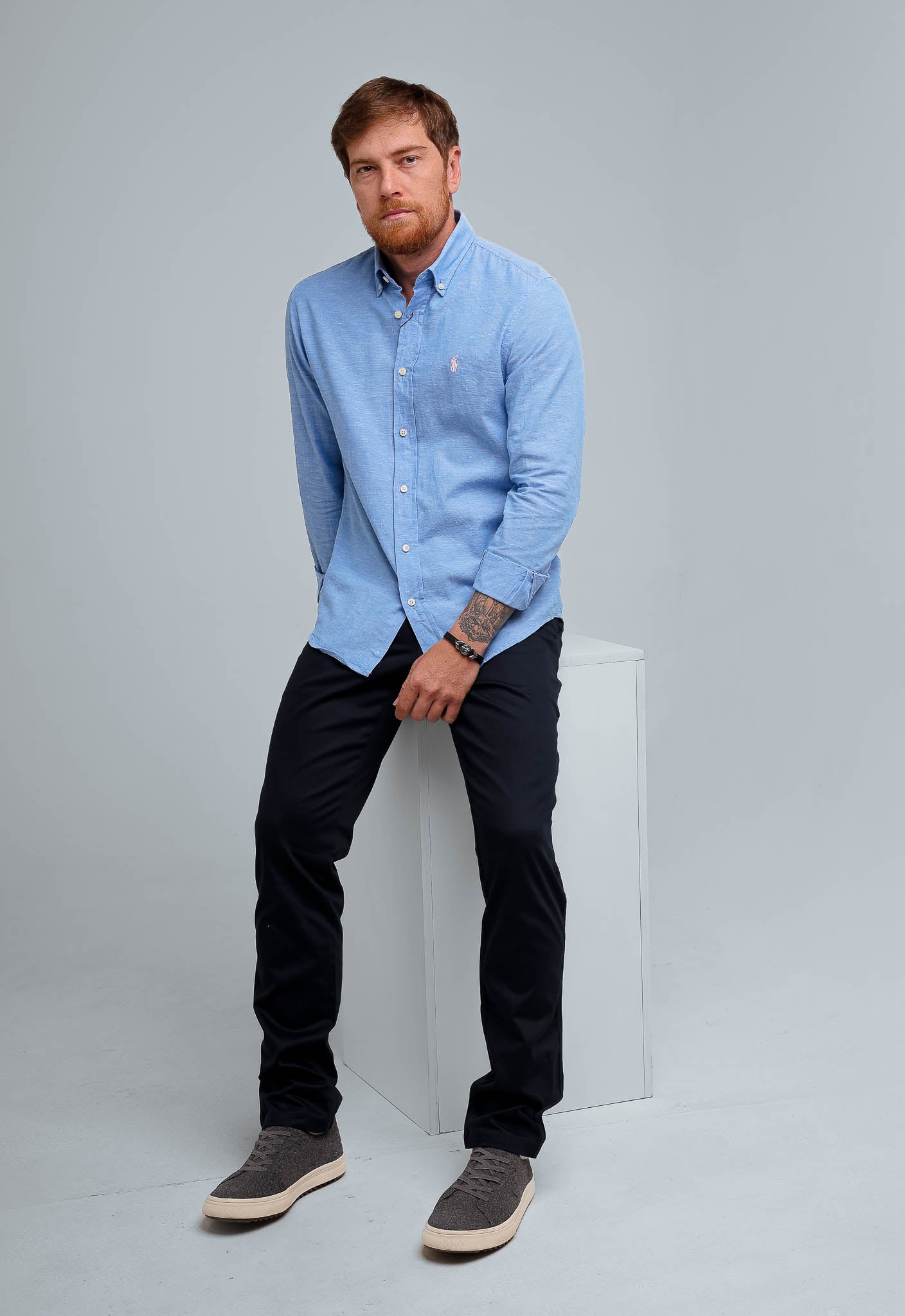 Camisa RL Linho Manga Longa Custom Fit - Henri Store