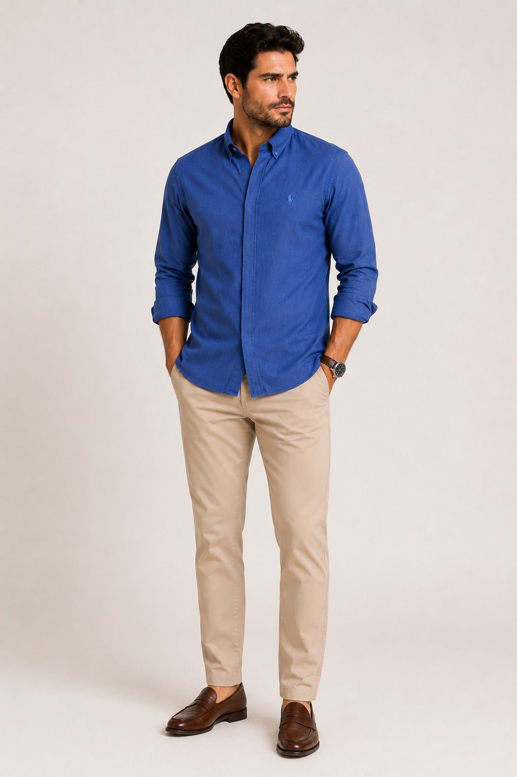 Camisa RL Linho Manga Longa Custom Fit - Henri Store