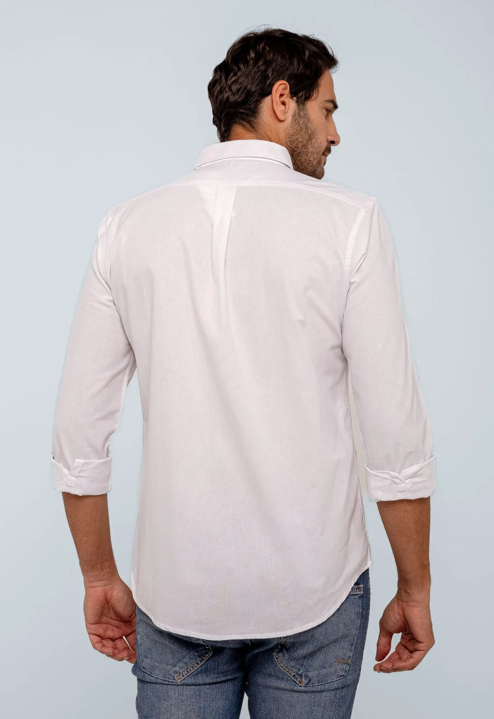 Camisa RL Lisa Custom Fit Manga Longa Poney Cor Unica - Henri Store