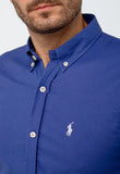Camisa RL Lisa Custom Fit Manga Longa Poney Cor Unica - Henri Store