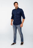 Camisa RL Lisa Custom Fit Manga Longa Poney Cor Unica - Henri Store
