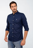 Camisa RL Lisa Custom Fit Manga Longa Poney Cor Unica - Henri Store