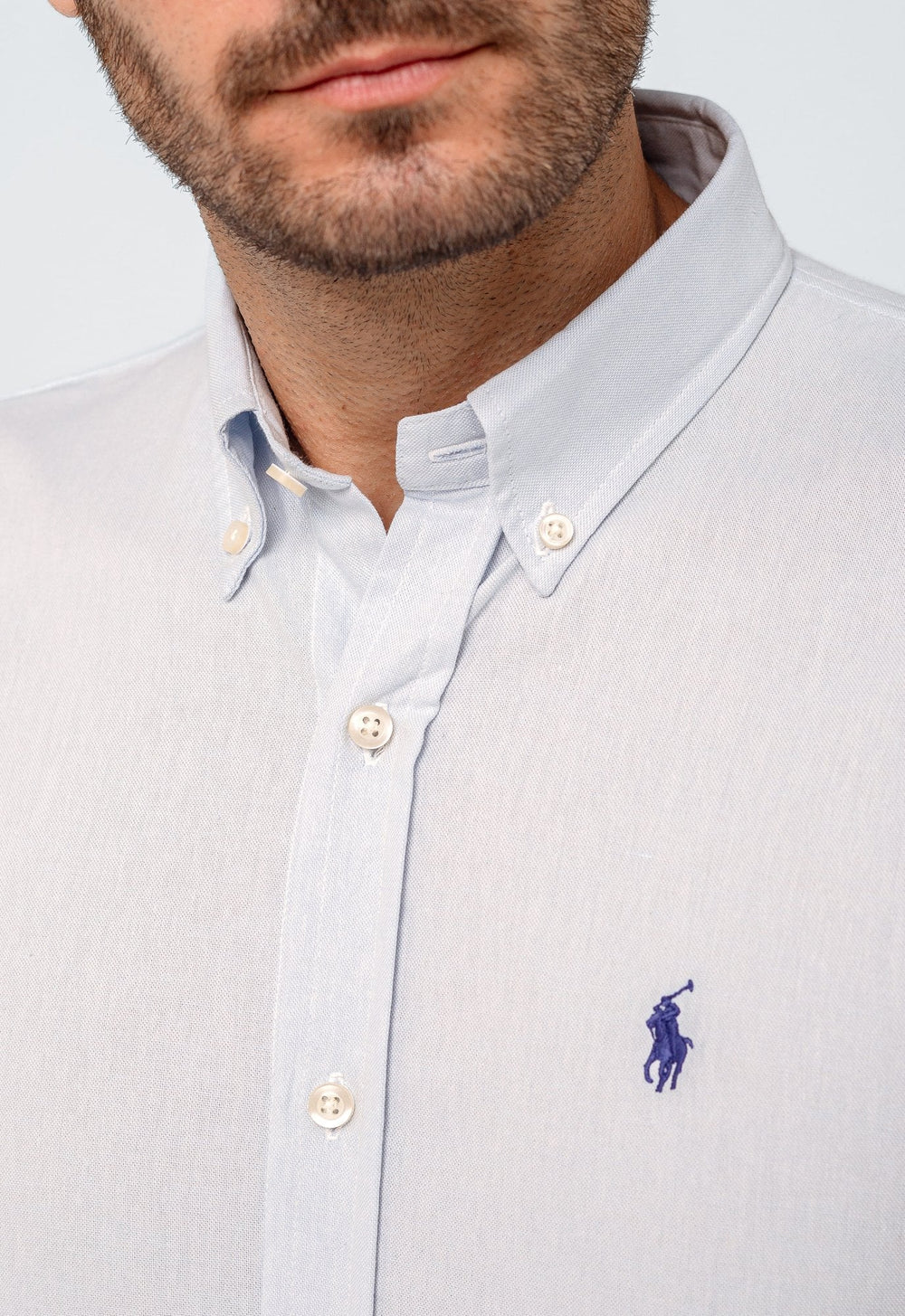 Camisa RL Lisa Custom Fit Manga Longa Poney Cor Unica - Henri Store