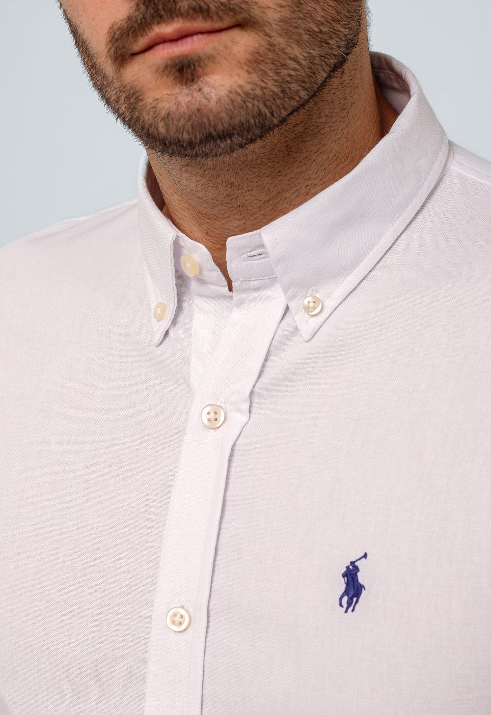 Camisa RL Lisa Custom Fit Manga Longa Poney Cor Unica - Henri Store