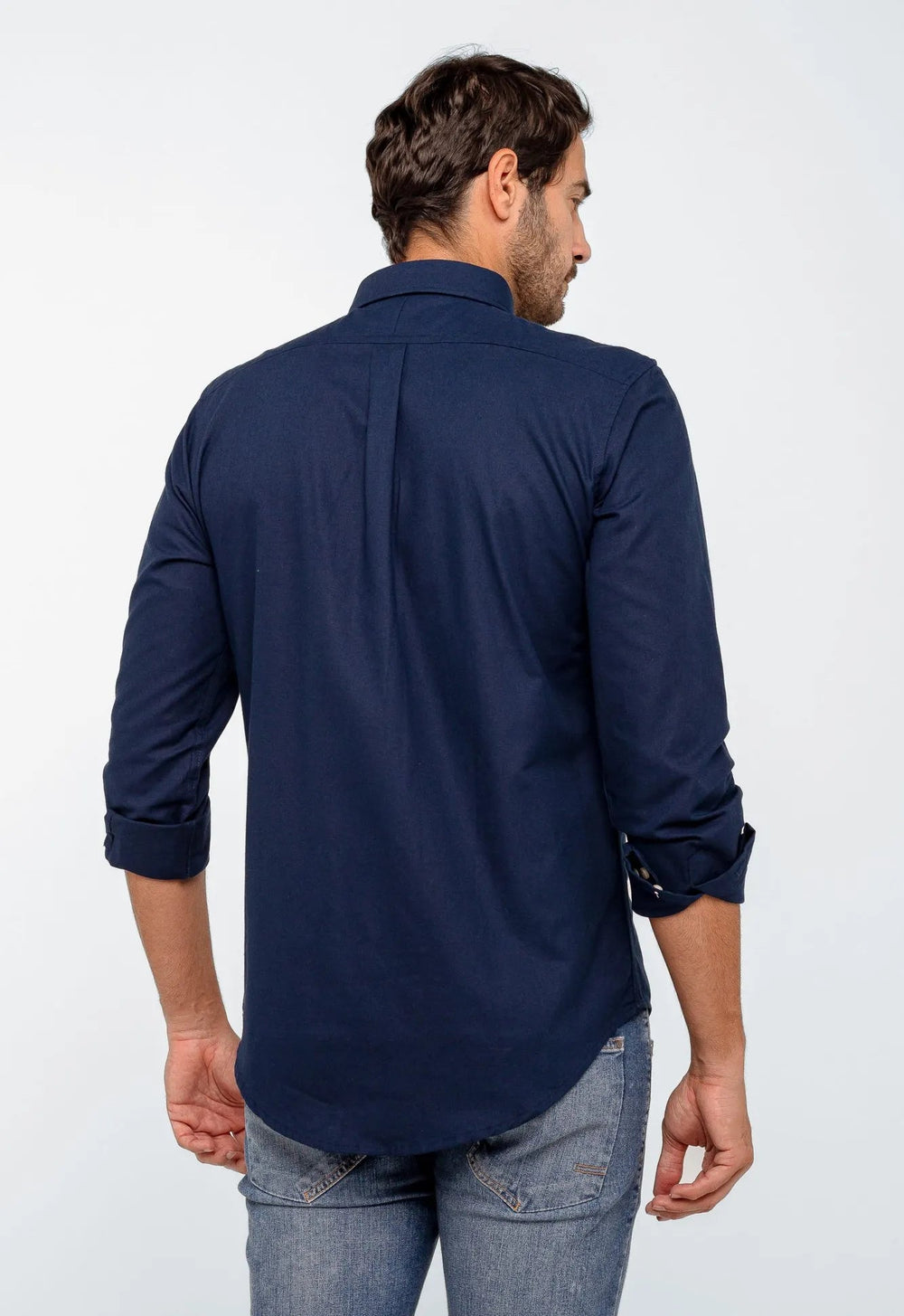 Camisa RL Lisa Custom Fit Manga Longa Poney Cor Unica - Henri Store