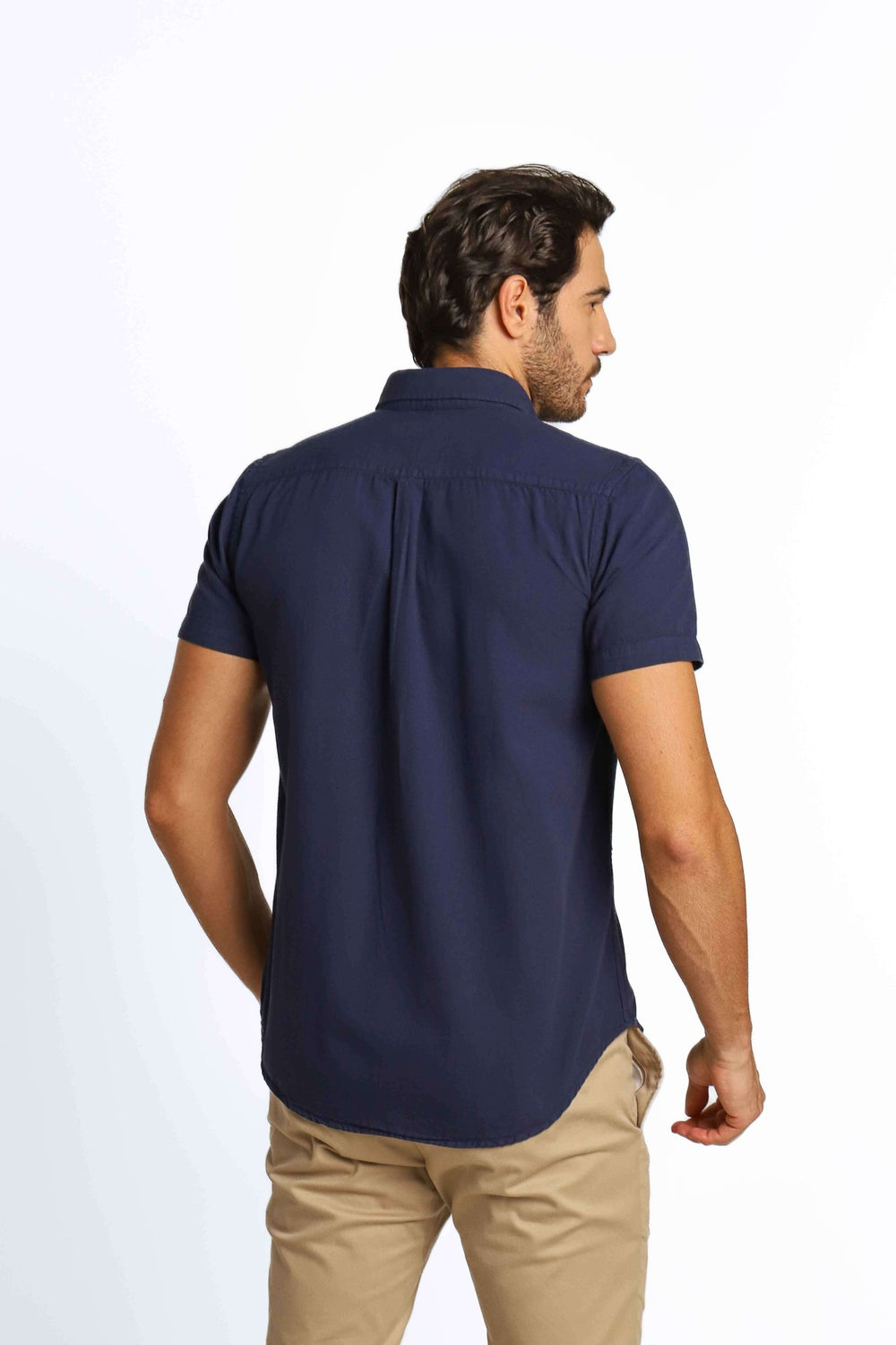 Camisa RL Manga Curta Custom Fit Marinho Ponei Vermelho - Henri Store
