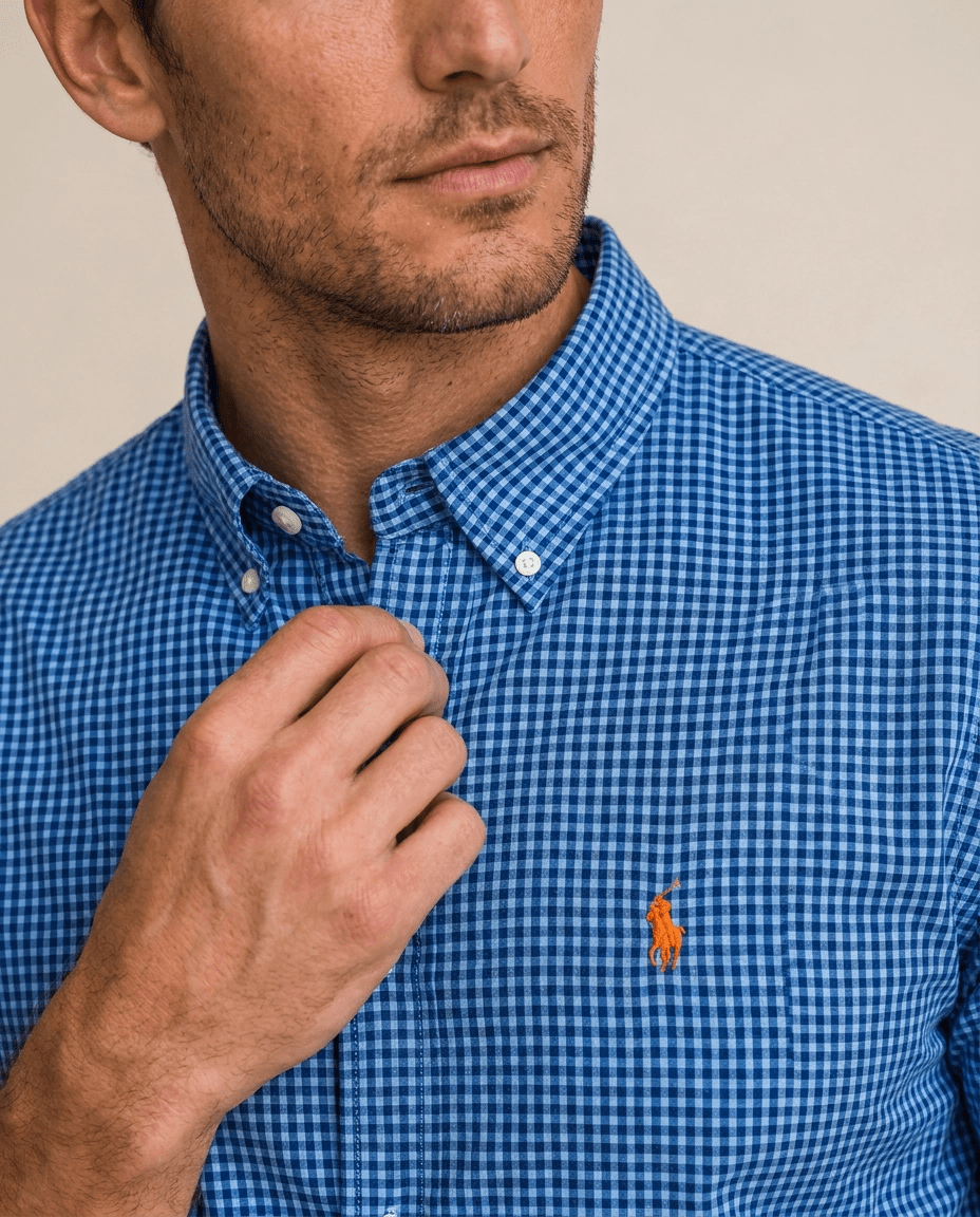 Camisa RL Manga Curta Custom Fit Xadrez - Live - Henri Store