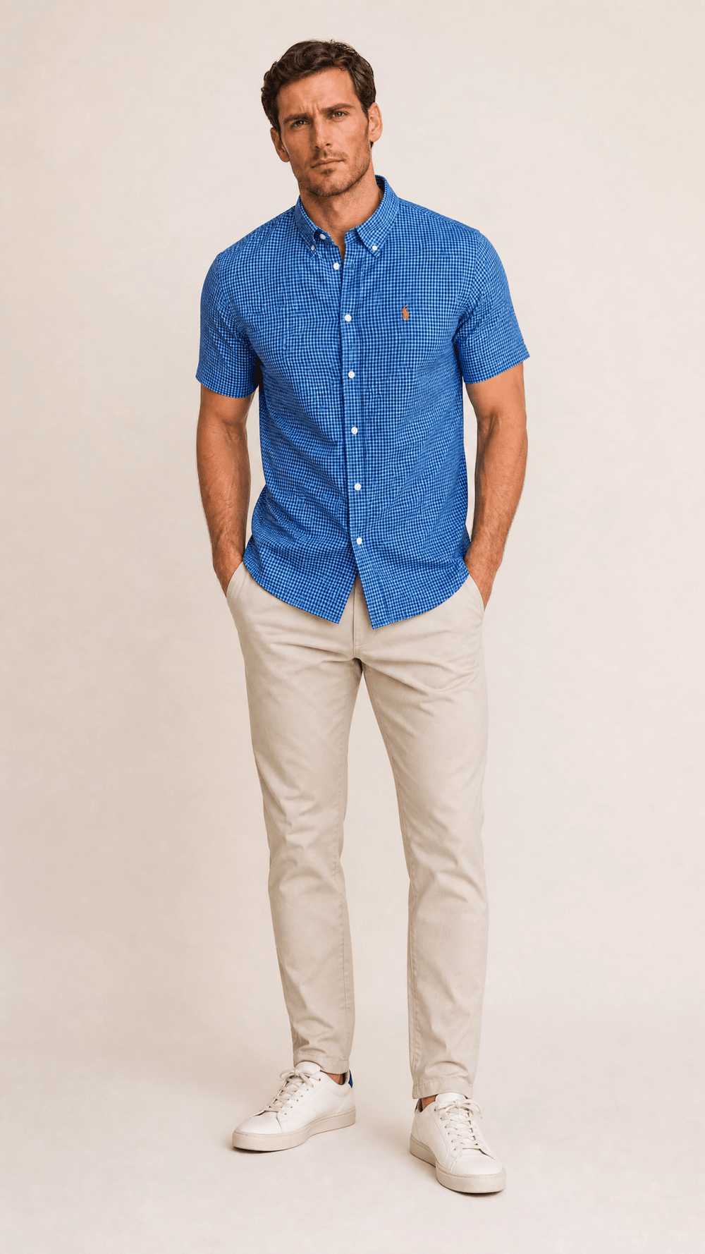 Camisa RL Manga Curta Custom Fit Xadrez - Live - Henri Store