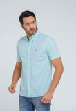 Camisa RL Manga Curta Custom Fit Xadrez Verde Ponei Laranja - Henri Store