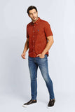 Camisa RL Manga Curta Xadrez Vermelho Coral Poney Azul - Henri Store