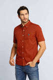 Camisa RL Manga Curta Xadrez Vermelho Coral Poney Azul - Henri Store