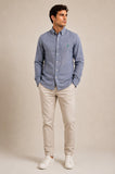 Camisa RL Manga Longa Custom Fit Azul / Small Poney Verde - Henri Store