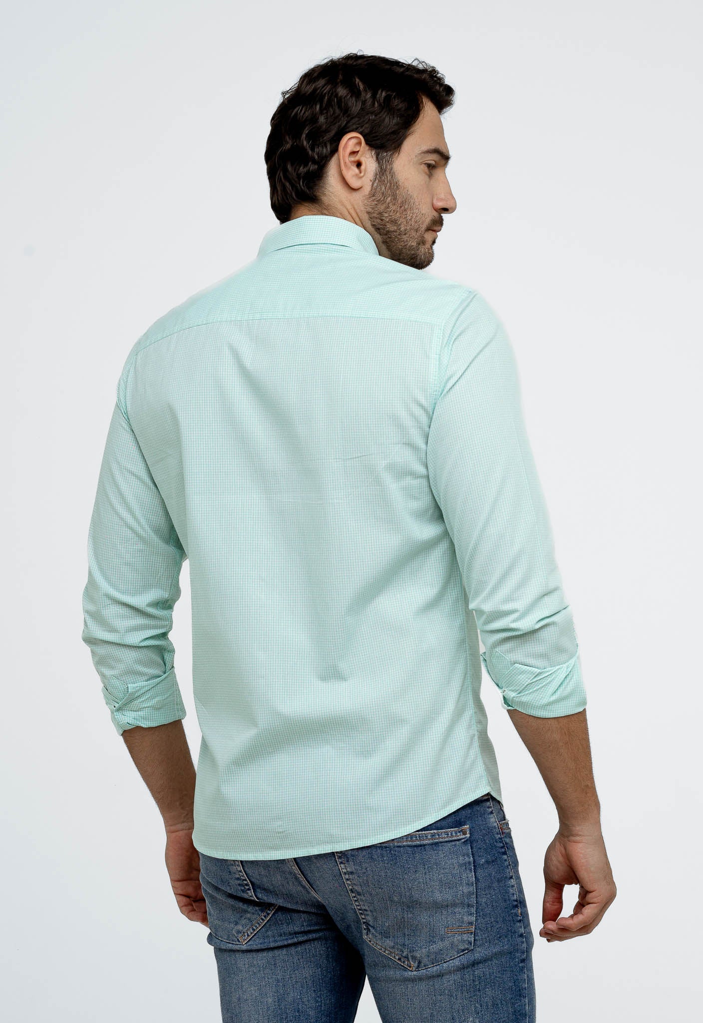 Camisa RL Manga Longa Custom Fit Verde Xadrez Ponei Marinho - Henri Store