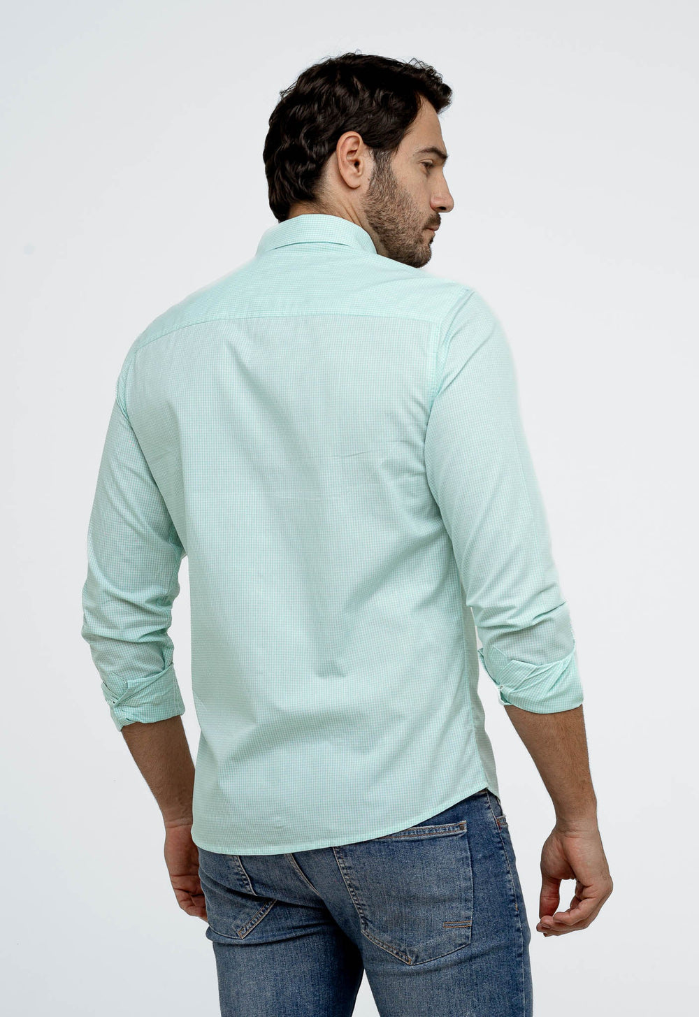 Camisa RL Manga Longa Custom Fit Verde Xadrez Ponei Marinho - Henri Store