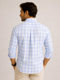 Camisa RL Manga Longa Custom Fit Xadrez Azul Claro Ponei Rosa - Henri Store