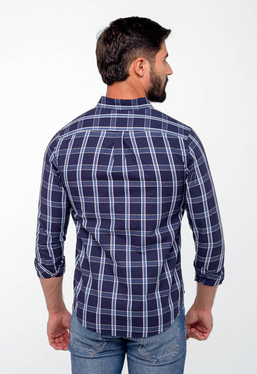 Camisa RL Manga Longa Custom Fit Xadrez Azul - Henri Store