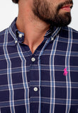 Camisa RL Manga Longa Custom Fit Xadrez Azul - Henri Store