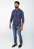 Camisa RL Manga Longa Custom Fit Xadrez Azul - Henri Store