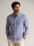 Camisa RL Manga Longa Custom Fit Xadrez Marinho Ponei Vermelho - Henri Store