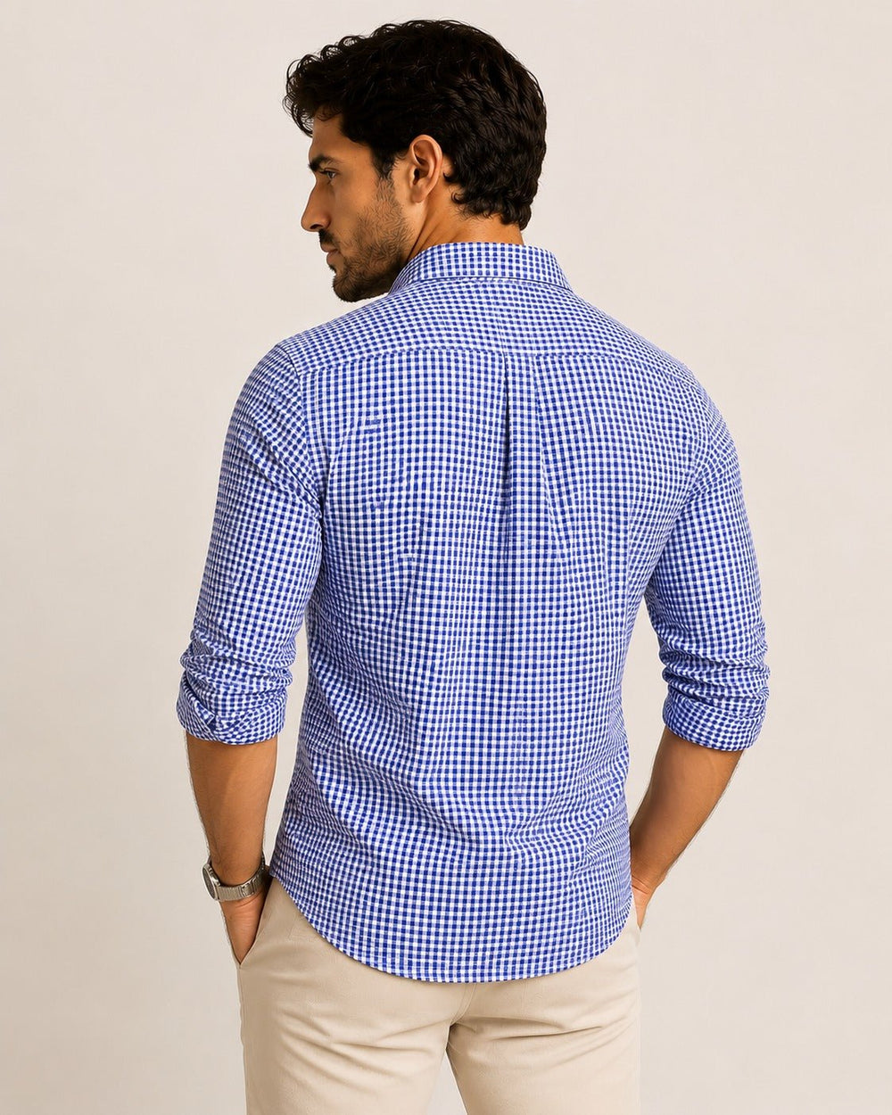 Camisa RL Manga Longa Custom Fit Xadrez Marinho Ponei Vermelho - Henri Store