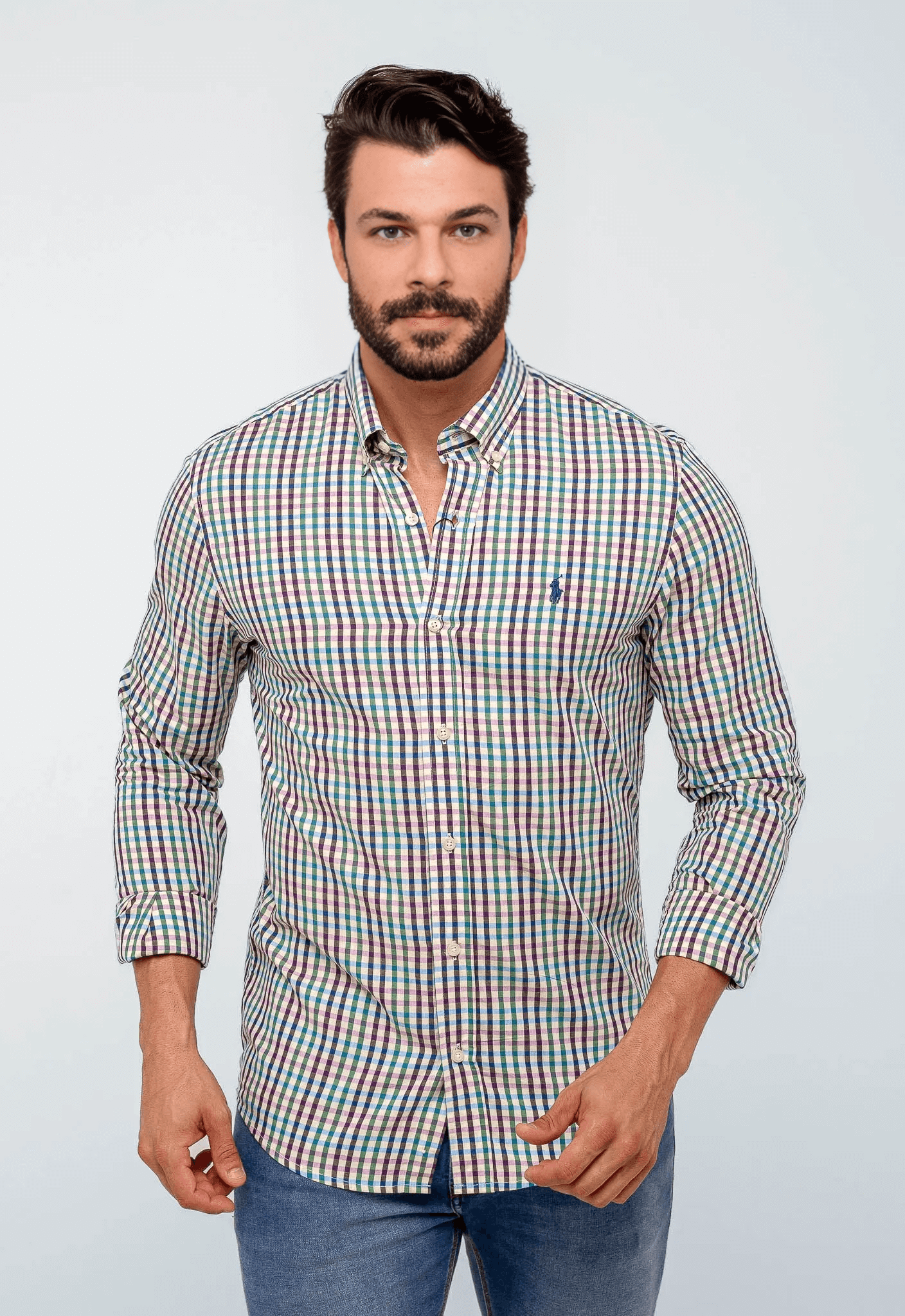 Camisa RL Manga Longa Custom Fit Xadrez - Henri Store