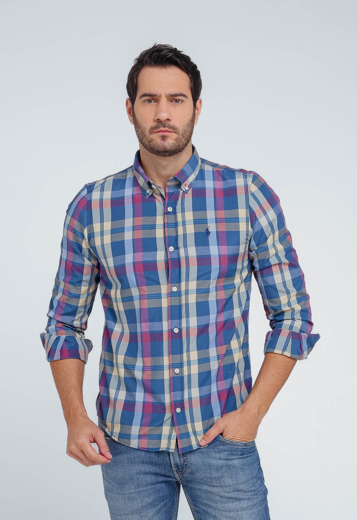 Camisa RL Manga Longa Custom Fit Xadrez - Henri Store