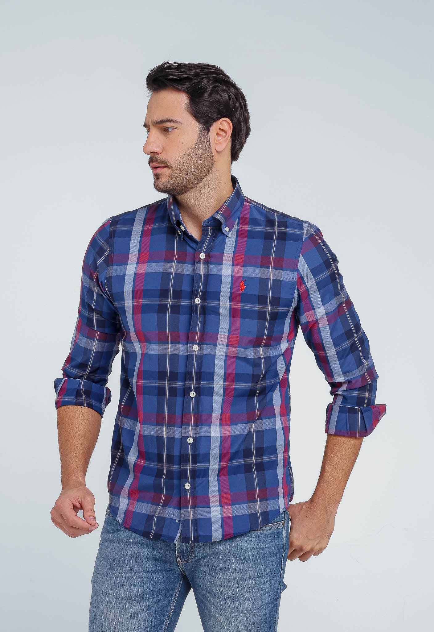 Camisa RL Manga Longa Custom Fit Xadrez - Henri Store